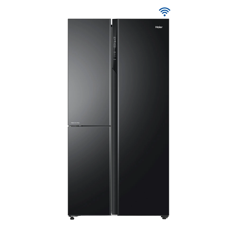 Haier 598L Black Glass 3 Door Smart Convertible SBS